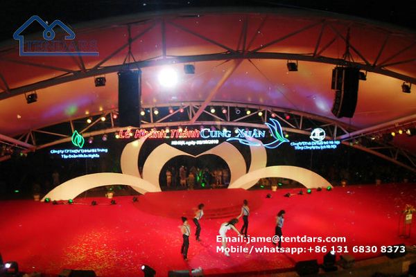 Pvc Tensile Membrane Tent Building Structures Shelter For Outdoor Stage Dancing Event